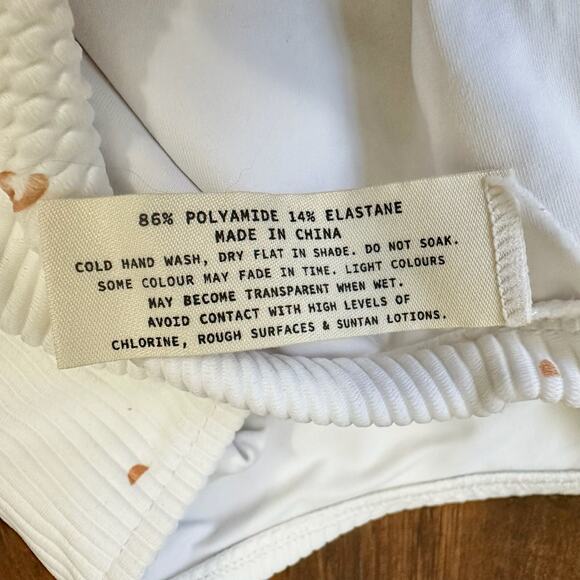 ZULU & ZEPHYR Swimsuit White One Piece Halter Neck Ribbed Summer Beach - Picture 7 of 8